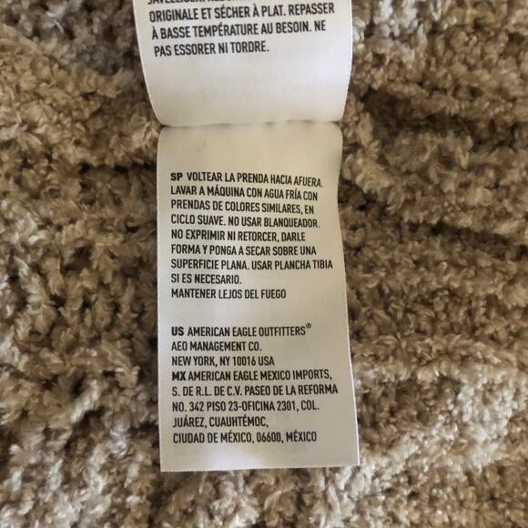 American Eagle Outfitters Sweater Gray Pullover Crochet Long Sleeve Women Medium - Picture 9 of 11